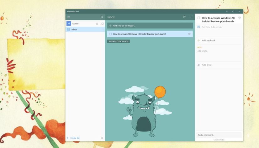 Wunderlist app for Windows 10 now ready for download