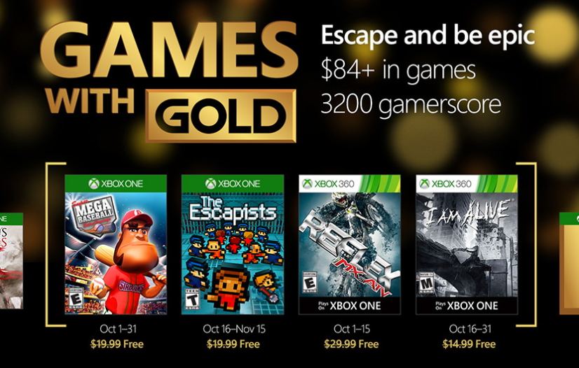 Xbox Games with Gold October 2016