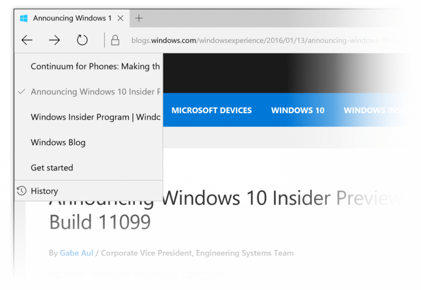 Microsoft Edge new right-click menu on Windows 10 build 11102