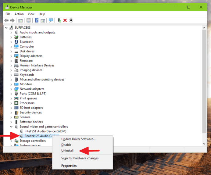 Uninstall Realtek audio driver from Windows 10